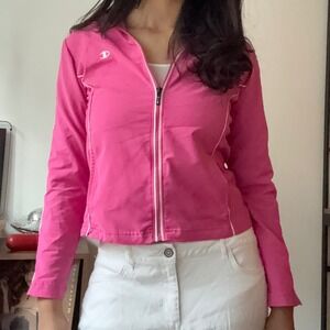 Champion Elite Pink Full Zip Track Jacket Athletic Lightweight Activewear Size S
